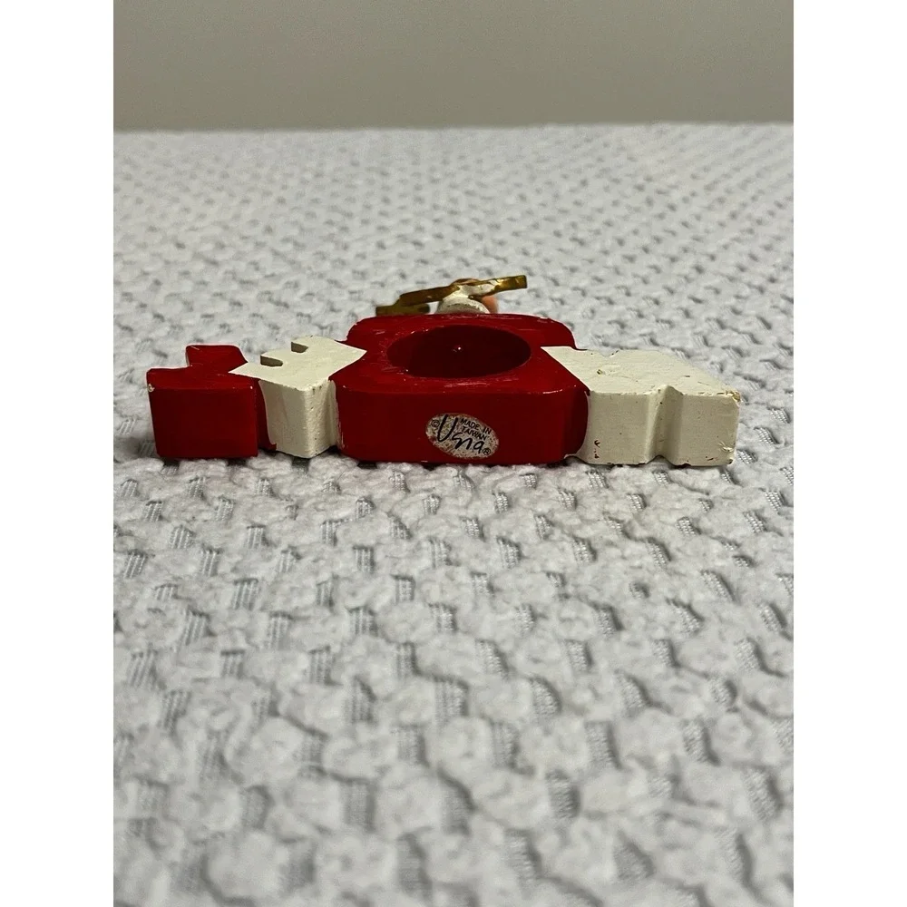 Vtg‎ Vera Neumann Napkin Rings Wood Christmas Holiday Hand Painted Tablescape